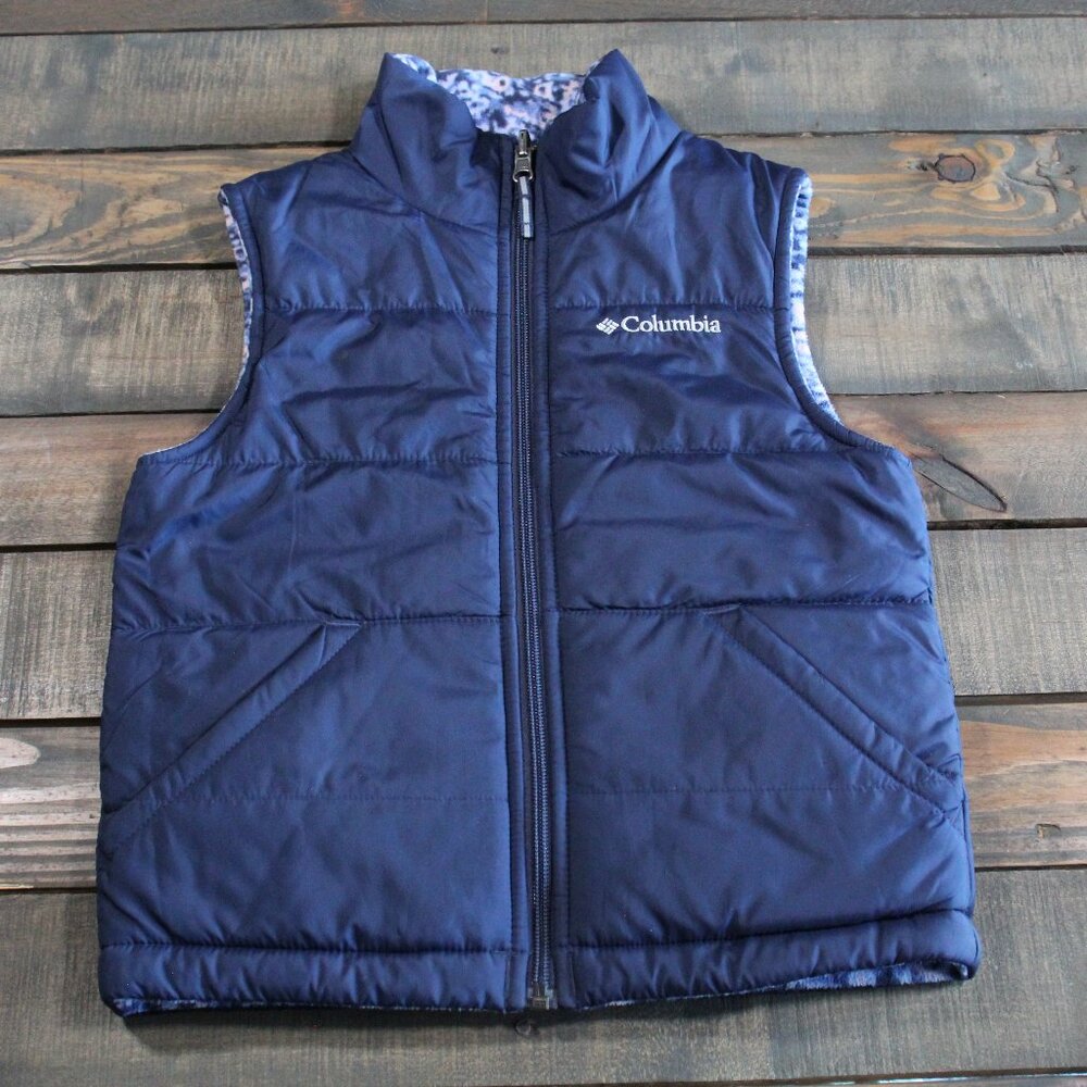Girl's Columbia Reversible Floral Fleece Puffy Vest